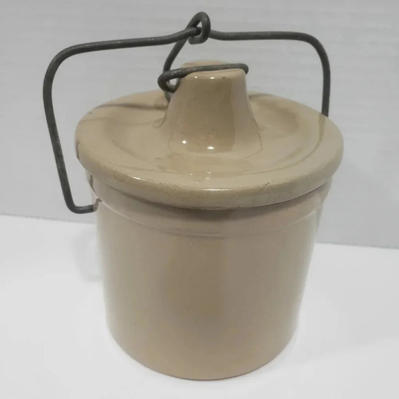 Vintage Win  Shuler Restaurant Wire Bale Stoneware Crock . - Picture 2 of 6